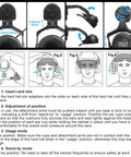 Step-by-step guide for adjusting Top Shelf Vented Hard Hat Featuring Bluetooth Hearing Protection And Dual Layer Drop Down Visor.