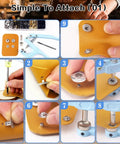 15mm Snap Fasteners Kit With 125 Sets In Five Colors Gold Silver Bronze Black And Gun Black Stainless Steel Leather Snaps For Clothes Jackets Bags And Bracelets Includes Snap Pliers For Easy Sewing And Durable Press Studs installation process