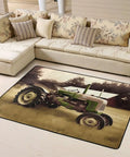 Area Rug 63x48 Inch Soft Cozy Non Slip Floor Mat For Living Room Modern Doormat With Old Tractor Photo Farm Design Easy Care