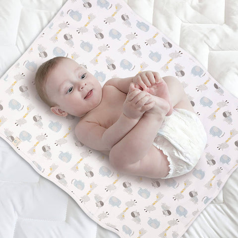 Soft Cotton Waterproof Baby Changing Pad Liners Pack of 3, Travel Ready Underpads and Mattress Protector, Reusable 22x27.5 Inch Diaper Pad Liners With Breathable TPU Layer, Skin Friendly Travel Essential for Busy Moms