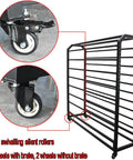 Heavy Duty Cold Rolled Steel Textile Storage Rack And Vinyl Roll Cart Organizer For Wallpaper Window Film And Material Spools with 360° swiveling silent rollers.