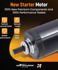 Go-To Starter Motor 6D3-81800-00-00 For Yamaha WaveRunner VX close-up showing smooth casing and 9-tooth pinion gear.
