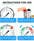 Instructions for Heavy Duty Stainless Steel Liquid Filled Pressure Gauge 0 To 60 Psi with snap clips usage.
