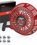 Recoil Starter Pull Start Replacement For GX340 GX390 GX610 GX620 Engines With Metal Pawl, red unit with 6 screws visible