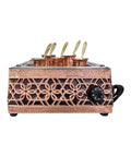 Copper Turkish Sand Coffee Maker With Pot Set In Traditional Flower Design Heats With Sand 110 To 230V Five Size Options Ideal For Coffee And Tea Classic Kitchen Showpiece front view