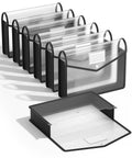 Black Transparent Expanding File Folder 7 Pack With Snap Closure No Dividers Large Capacity 13 By 9.8 Inch Expansion Up To 2.75 Inches
