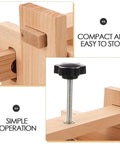 Wooden Tofu Press Mold Kit For DIY Homemade Tofu Making, 13x17x9.5cm, screw mechanism and compact features visible