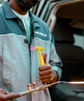 Stylish Pink Ceramic Tig Welding Cups Boost Precision Flow For Professional Guns And Heavy Duty Tasks With Heat Resistant Design That Keeps Things Smoother Every Time You Weld in use with a welding torch.