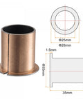 Heavy Duty Flanged Sleeve Bearings Built Tough With Bronze Sintered Surface And Carbon Steel Core Delivers Slippery Smooth Operation Zero Headache Maintenance 25mm Bore 28mm Outer Diameter 35mm Length Two Piece Pack