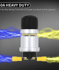 12V 24V Waterproof Kickstart Push Button Switch 50A Heavy Duty Momentary SPST With Neoprene Weatherproof Cover