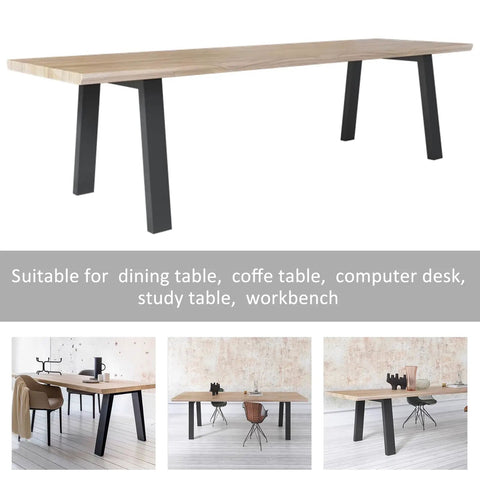 Built Legit Tough 30 Inch Heavy Duty Steel Table Legs With Wide Industrial Crossbar DIY Black Metal Furniture Base for desks.