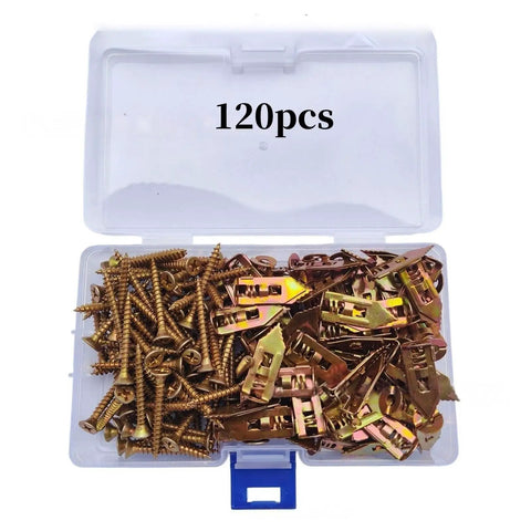 Heavy Duty Self Drilling Drywall Anchors Kit With Screws No Pre Drilling Easy Install For DIY Home Wall Mounts Zinc Plated Steel 80 120 160 200 Pack Great For Quick Hangups And Renovations, 120pcs kit in storage box