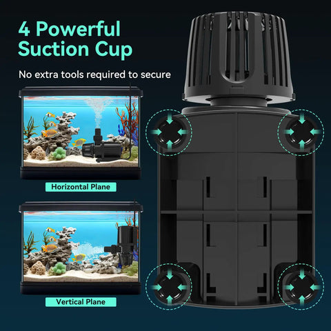 Beefy 1587 GPH Submersible Pond Pump With 55W Motor Delivers Strong Flow For Koi Ponds Fountains Waterfalls Aquariums And Hydroponics Ultra Quiet Operation Sixteen Point Five Foot Lift Includes 3 Nozzles Long Power Cord with 4 powerful suction cups.