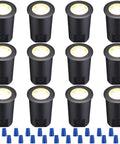 12 Pack 7W LED Landscape Well Lights, 720LM, 12-24V AC/DC Low Voltage, CRI90, IP67 Waterproof Inground Outdoor Lights, Black Aluminum Housing