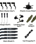 K170 Replacement Parts Kit For UH60L Blackhawk RC Helicopter, Full Spare Parts Set With Main Blade Clips, Landing Gear