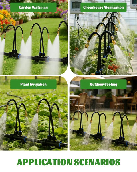 66Ft Drip Irrigation System With 40 Nozzles For Lawn And Raised Bed Automatic Garden Watering Kit in various applications.