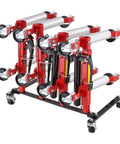 Car Dolly Rack Storage Organizer With 360 Degree Rotatable Wheels And Hydraulic Ratchet Trolley Jack Stand Holder For Four Dollies