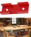 Red T Shape Track Cross Connector for Router Table Intersection Slot Jig Profile Double Cut Woodworking Tool in workshop