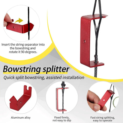Recurve Bow String Silencers Kit With Fur Arrow Rest And Adhesive Bow Limb Silencers, String Splitter for easy bowstring installation