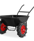 Dual Wheel Wheelbarrow Garden Cart With 500 Pound Capacity And Extra Large Wheels Built In Stand For Yard Garden And Landscaping