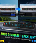 Day and night view of Eight Gang Slim Wireless Switch Panel For Cars RVs And UTvs With 208 Feet Range Drill Free Install