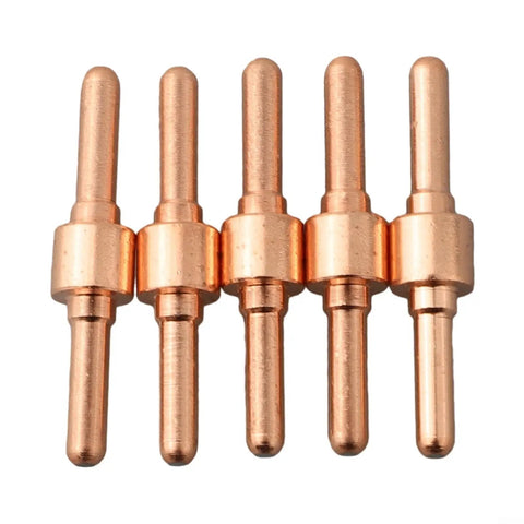 5 copper plasma cutter electrodes from 60-Piece Plasma Cutter Consumables Kit Fits PT-31 CT312 Cut 50 50A for pro jobs.