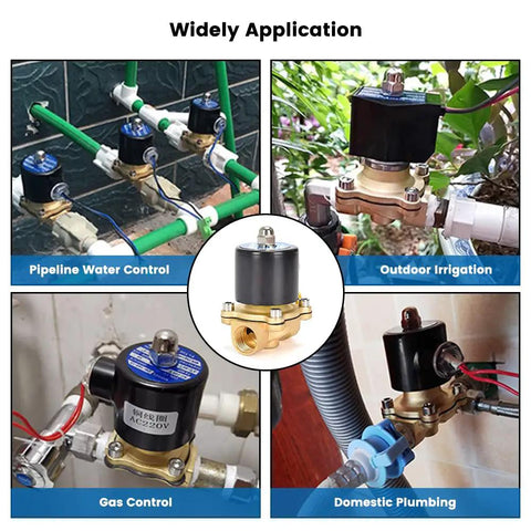 Brass 12V DC Solenoid Valve One Half Inch Normally Closed Pneumatic Valve for Water Air Gas Fuel Oil applications