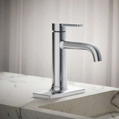 Venza No Fuss Single Handle Bathroom Sink Faucet With Clicker Drain And 1 Hole Installation, Delivers Steady 1.0 GPM Flow In Polished Chrome
