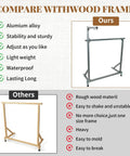 35.5 Inch Rug Tufting Frame Kit For DIY Carpet Making Aluminum Nail Frame Easy Setup Multi Purpose Tufting Tool For Guns Hand Tools Embroidery Machines Ideal For Beginners compared with wood frame