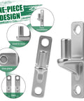 2 pack stainless steel gate hinges with 5/8 inch pins, rust-resistant, easy installation, one-piece design for heavy duty use