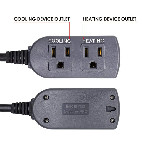 ITC308 Dual Outlet Digital Temperature Controller showing cooling and heating device outlets