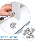 Stainless Steel Hex Socket Set Screws 40 Piece Cone Point M5x8mm M6x8mm Allen Head Hardware For Bathroom Towel Bar Mounting Easy Install Kit With Versatile Applications, installed in white panel