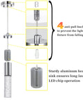 Diagram of Dope Polished Chrome Bubble Glass Mini Pendant Lights Set With Integrated LED features including anti-pull buckles.