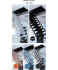 Electric Pull Down Attic Ladder With One Touch Remote Control Retractable Folding Ceiling Stair in various colors including black, white, and blue.