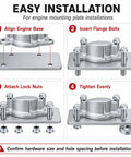 Installation steps for Tough As Nails Engine Mount Bolt Kit for Go Karts and Mini Bikes with flange bolts and lock nuts.
