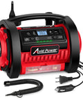 Portable Tire Inflator Air Compressor With Dual Motors, 12V DC And 110V AC, digital gauge display, cords for car and home use