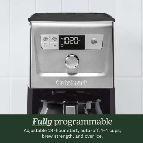 14 Cup PerfecTemp Programmable Coffee Maker With Glass Carafe And 1 4 Cup Setting Brew Strength Control Brew Pause And Over Ice Function In Black Stainless Steel front view