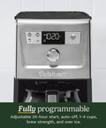 Front view of 14 Cup Programmable Coffee Maker With PerfecTemp Keeps Coffee Hot And Flavorful Brew Strength Control.