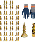 Heavy Duty Wall Repair Screws Kit, 20-Piece High Strength Metal Expansion Anchors For Kitchen Cabinet Doors, Fix Loose Hinges And Enlarged Holes, Prevent Sagging And Misalignment, Durable Fasteners For Secure Mounts; 20 gold anchors and gloves