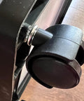 Installed 1-1/2 in black plastic caster wheel on Sterilite 3-drawer cart; metal mounting stem