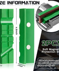 Three Inch Drill Press Vise Set With Magnetic Pads Heavy Duty Metal Workbench Clamp showing green magnetic pads with grooves