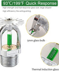 Hard Core Quick Response Fire Sprinkler Heads Pendent One Half Inch Dn15 Copper Chrome Plated Six Pack 93C 199F Thermal glass bulb detail.