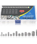 420 Piece M3 M4 M5 M6 M8 Allen Head Socket Set Screws Stainless Steel Internal Hex Drive Grub Screw Assortment Kit