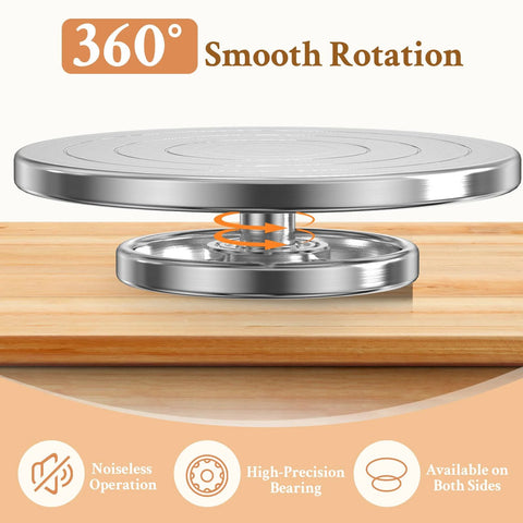 Yncotte 12-inch double-sided pottery wheel on aluminium alloy turntable with 360° rotation