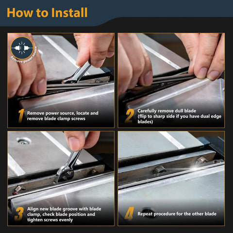 Step-by-step installation guide for Top Shelf HSS Replacement Planer Blades 10 Pack For Dewalt Ryobi Bosch And More.