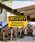 Beefy Pergola Bracket Kit 2 Pack 3 Way T Shaped Wood Brackets For Six By Six Lumber with outdoor pavilion and pergola setup
