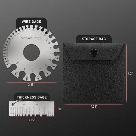 Round Dual Sided Metal Sheet Gauge And Thickness Gauge 2 Pack Pro Grade Stainless Steel Welding Gauge with storage bag