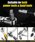Top Tier 15 Piece Easy Out Screw Extractor Kit With Bolt Remover Drivers And Storage Case For Stripped Damaged Fasteners In Home Garage Or Professional Auto Work, 3/8 drive use