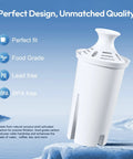 6 Pack Pitcher Filter Replacement Compatible With Brita Classic Elite OB03 Standard Ultramax And Mavea 107007 ice background