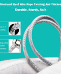 Close-up of multi-strand steel wire rope used in 2 Pack Fridge Lock With Keys For Kids And Pets - Adhesive Refrigerator Lock Set.
